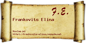 Frankovits Elina névjegykártya